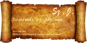 Szathmári János névjegykártya